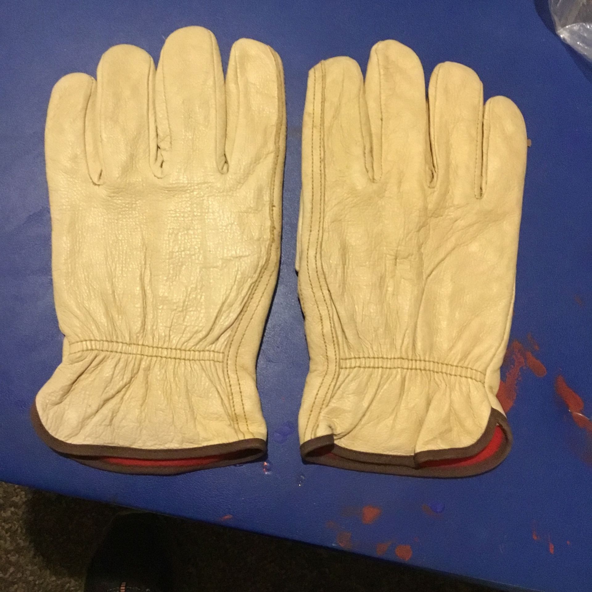 Pigskin And 100% Cotton Lined Size Large Workgloves