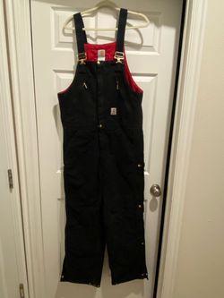 Carhartt Black Insulated Bib Overalls size 34x32