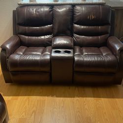 Leather Reclining  Sofa Set