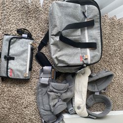 Baby Changing Pad, Diaper Bag and Carrier.