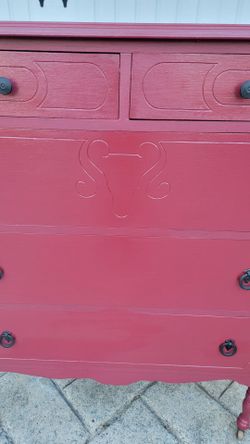 Raspberry Red Vintage Dresser