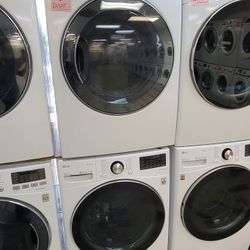 LG Front Loading Washer And Stackable Gas Dryer Set 