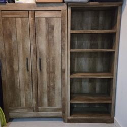 Tall Dresser And Bookshelf Set