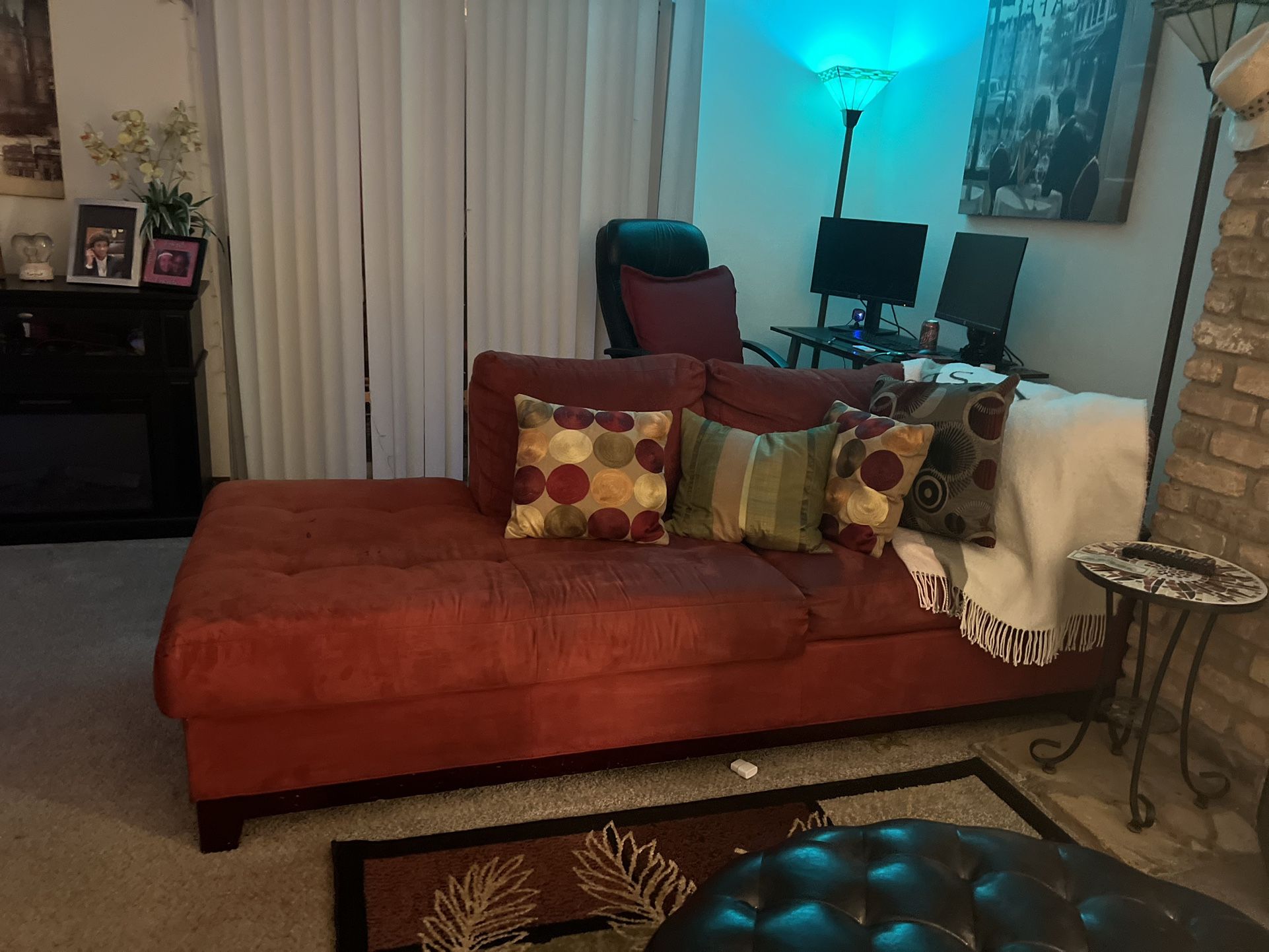 Free Burgundy L Shape Couch