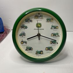 John Deere Tractor Wall Clock /  Desk Top  8" Diameter