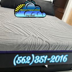 Queen Purple Memory Foam Mattress With Boxspring Set 