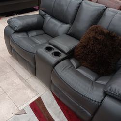 *Ad Special*---Madrid Gray Leather Reclining Sofa/Loveseat Sets---Delivery And Easy Financing Available 