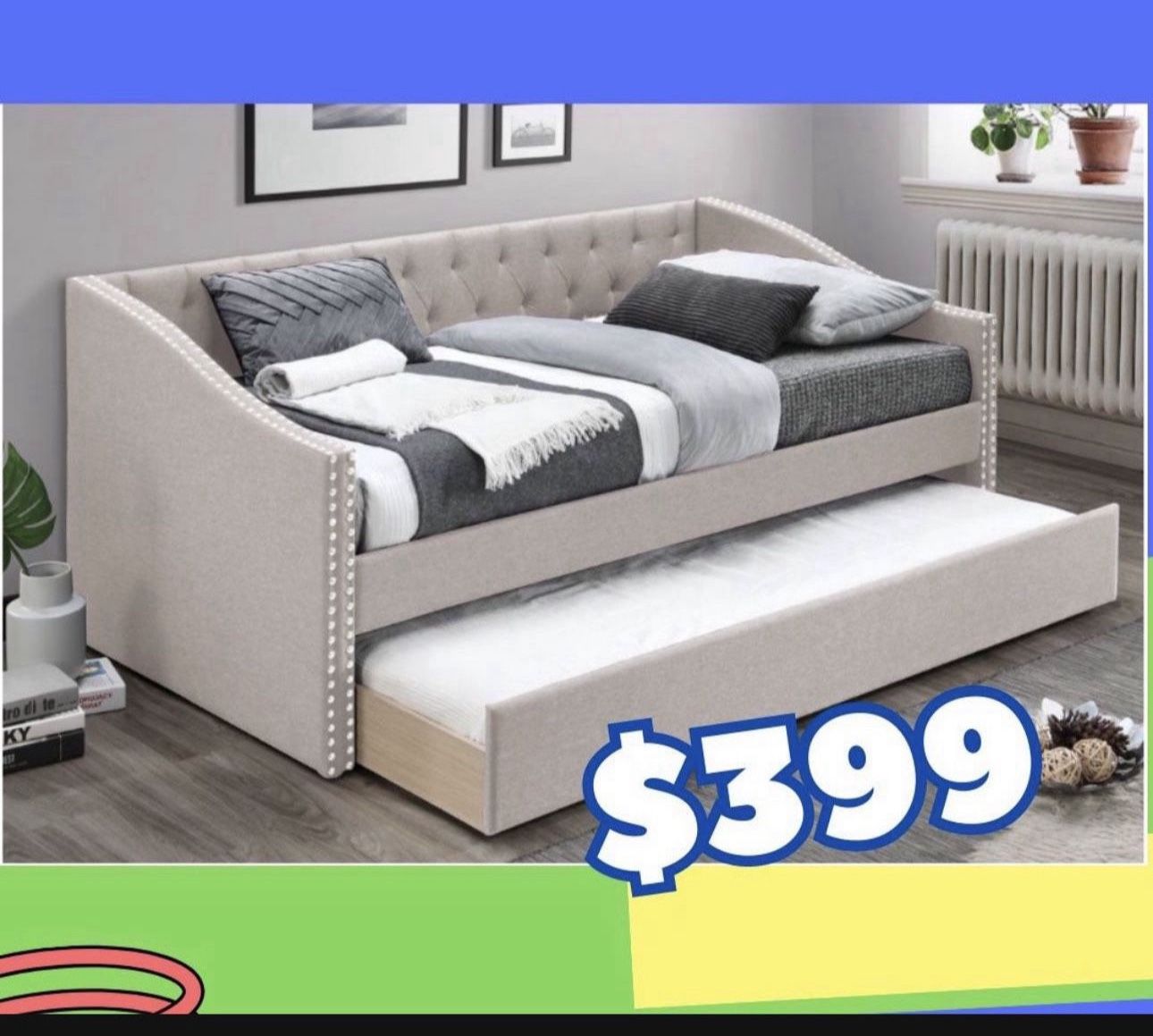 Brand New In Box Day Bed W/ Slats + Trundle And 2 Mattresses. Pick Up In Long Beach