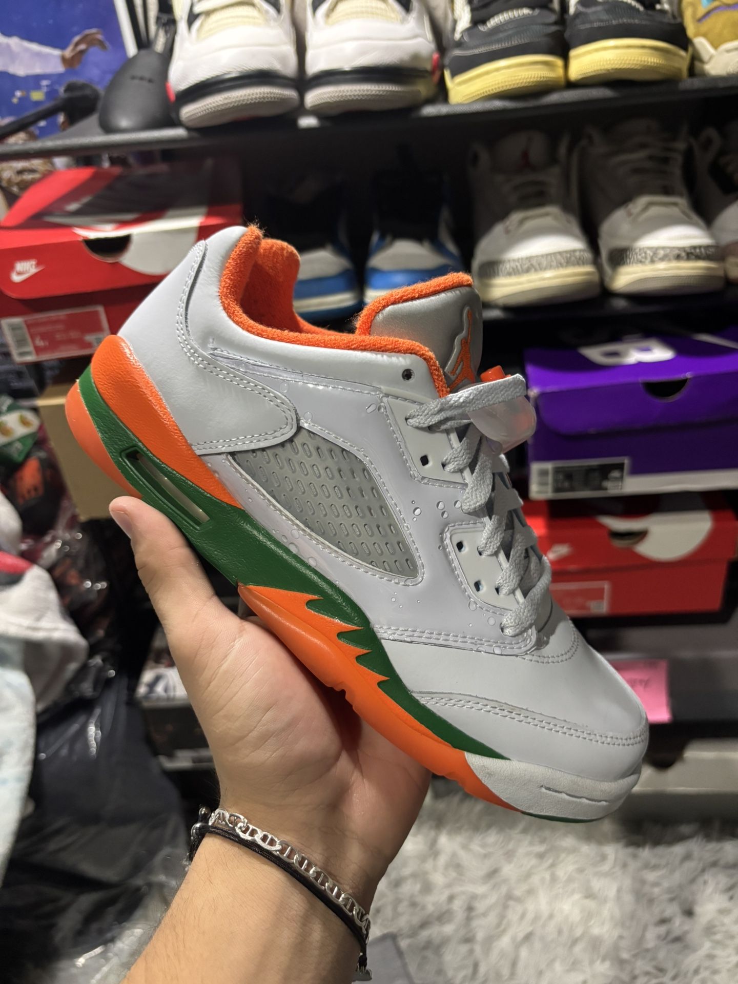 Jordan 5 Low “Miami Hurricanes” Size 6.5y