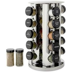 Kamenstein 20 Jar Revolving Countertop Spice Rack with Spices Included