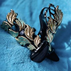 Authentic Giuseppe Designer Heels – Gold Leaf Statement Luxury Shoes