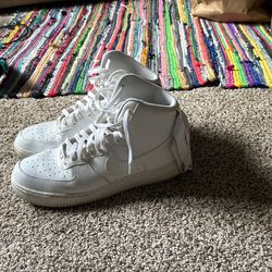 High-Top White Air Forces Size 13