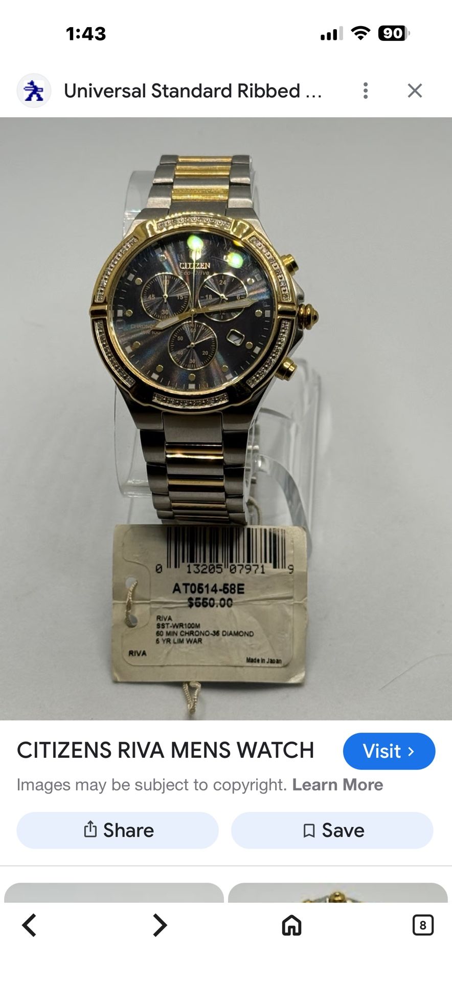 Citizen Eco-Drive Riva men's watch