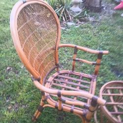 Wicker Chair An Ottoman