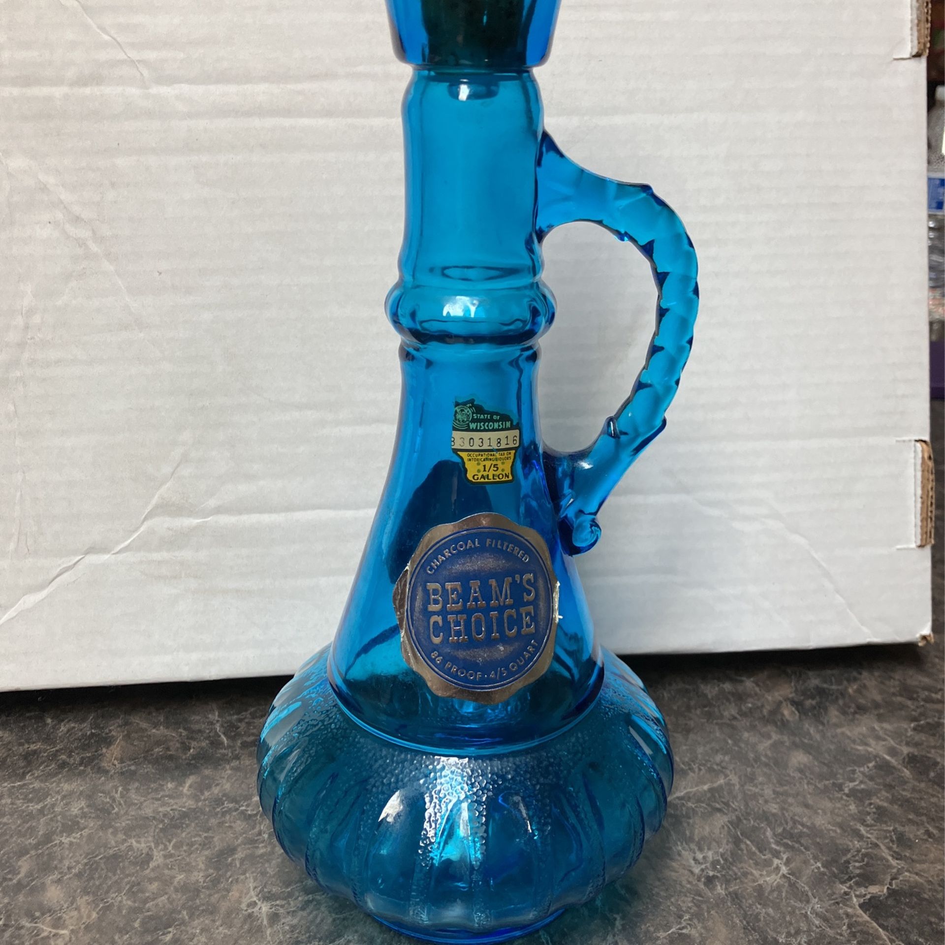 Blue Jim Bean bottle