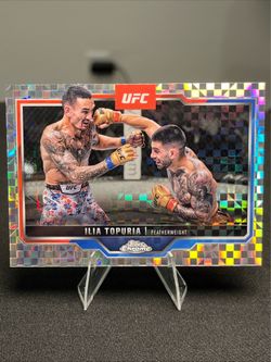 Topps 2025 Chrome UFC Ilia Topuria X-Fractor Parallel Card #43 Checkerboard
