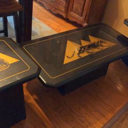 Vintage Coffee And End Table Set- 3 Pieces 