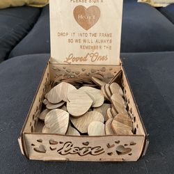 Wedding Guest Book Wooden Hearts