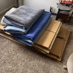 New used once moving boxes all sizes and pads