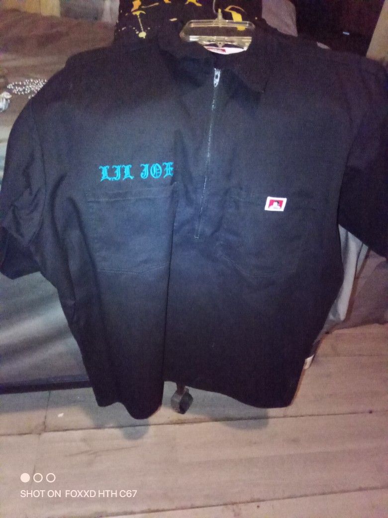 Deadstock American made BEN DAVIS pullover Label Lil Joe Pharaoh black Size L