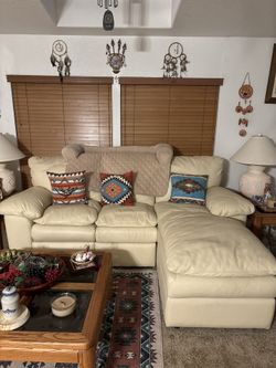 white leather couch