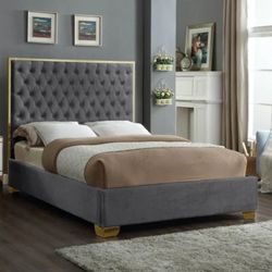 Lana Velvet Grey King Bed

