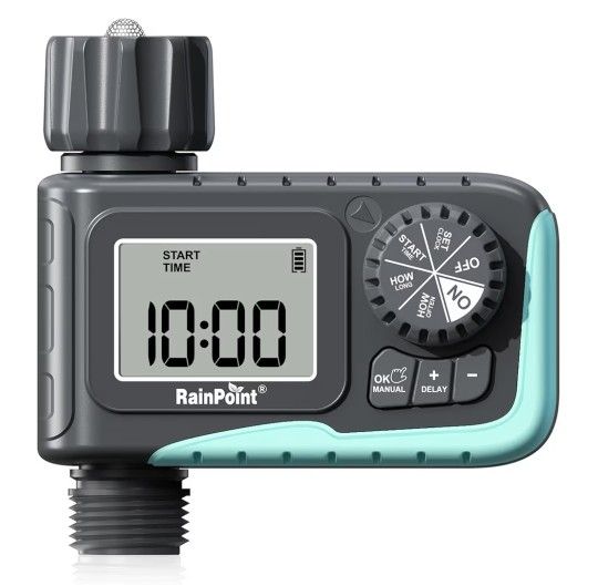 RAINPOINT Sprinkler Timer, Programmable Water Timer for Garden Hose, Outdoor Soaker Hose Timed with Rain Delay/Manual/Automatic Watering System, Digit