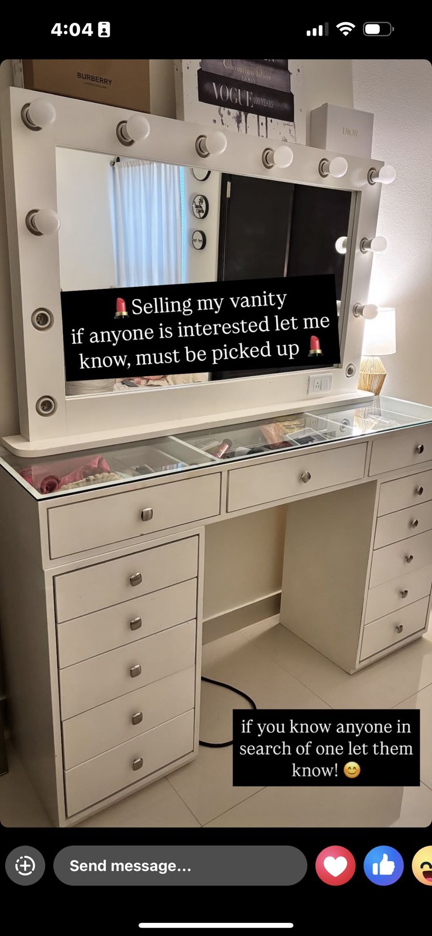 white vanity 