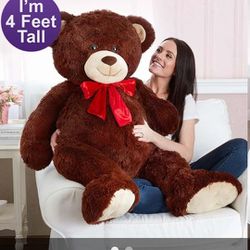 4ft Brown Stuffed Teddy Bear