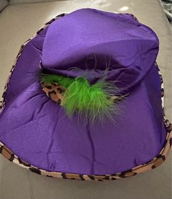 Purple Leopard Trims Pimp Hat Halloween Costume