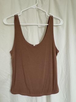 Tank top.  Clay / nude / tan color. Double Lined. Large. Fits Medium