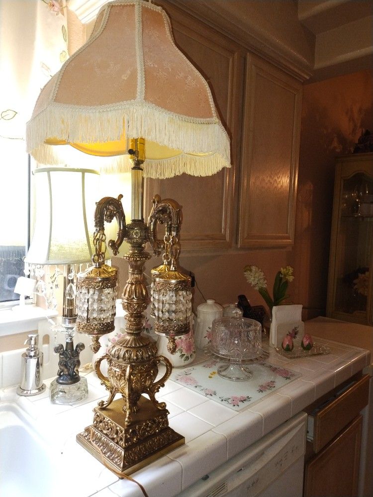 Crystal &Brass Lamp