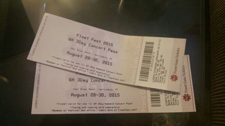 2 Float Fest Tickets up for grabs. Give me an offer. Bought for 150$ each