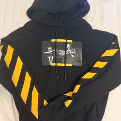 Off White Hoodie Black/Yellow - Size Medium