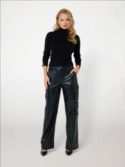 Guess Kori Faux Leather Cargo Pant