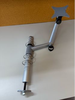 Silver Monitor Desk Clamp Mount – Adjustable VESA Monitor Arm