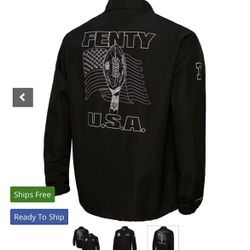 Unisex FENTY for Mitchell & Ness Black Super Bowl LVII Full-Snap Coaches  Jacket