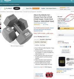 🆕 (2) 10lb Dumbbells / Weights- New In Box