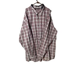  Tommy Hilfiger button up plaid dresser Shirt size 5XL men's