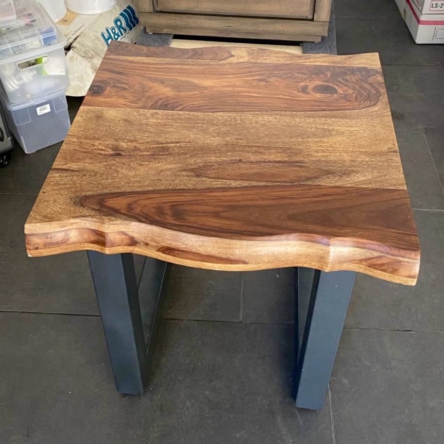 Live Edge Wooden End Table