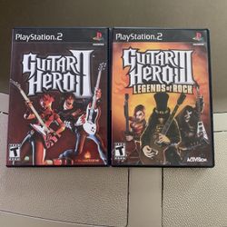 PlayStation 2 Guitar Hero II CIB & Guitar Hero III Legends Of Rock CIB Tested