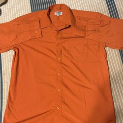 Maroon Orange Tux Shirt Medium Barely Used