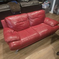 Free Leather Red Couch