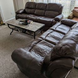 Leather Reclining Couch Great Condition