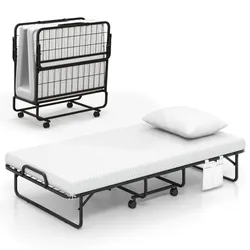 Twin Size Rollaway Folding Bed with Matress and pillow
