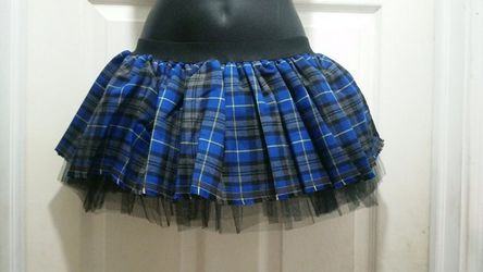 Tulle skirt check satin with black net 3 layer