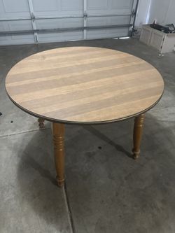 Circular Wooden Table + 2 Wooden Chairs (OBO)