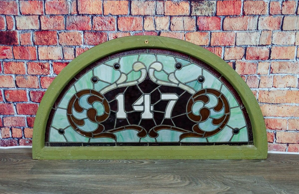 Antique Stained Glass Transom Window from Philadelphia "147" - Delivery Available