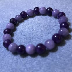Purple Amethyst Beaded Bracelet 