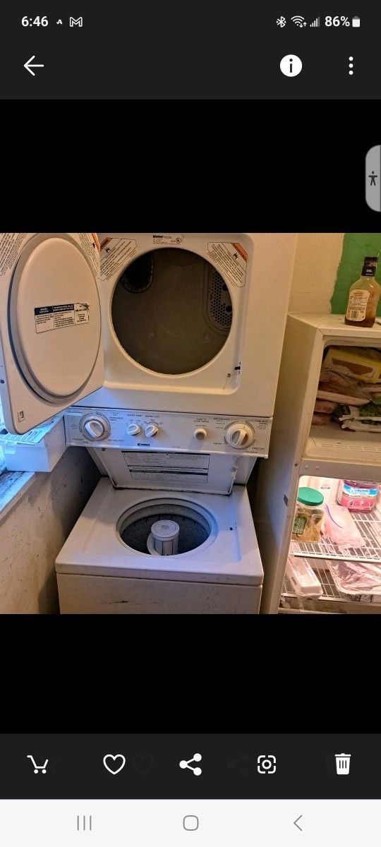 Kenmore washer and dryer 220 line.
Free washer Dryer must pick up.
Electric electric